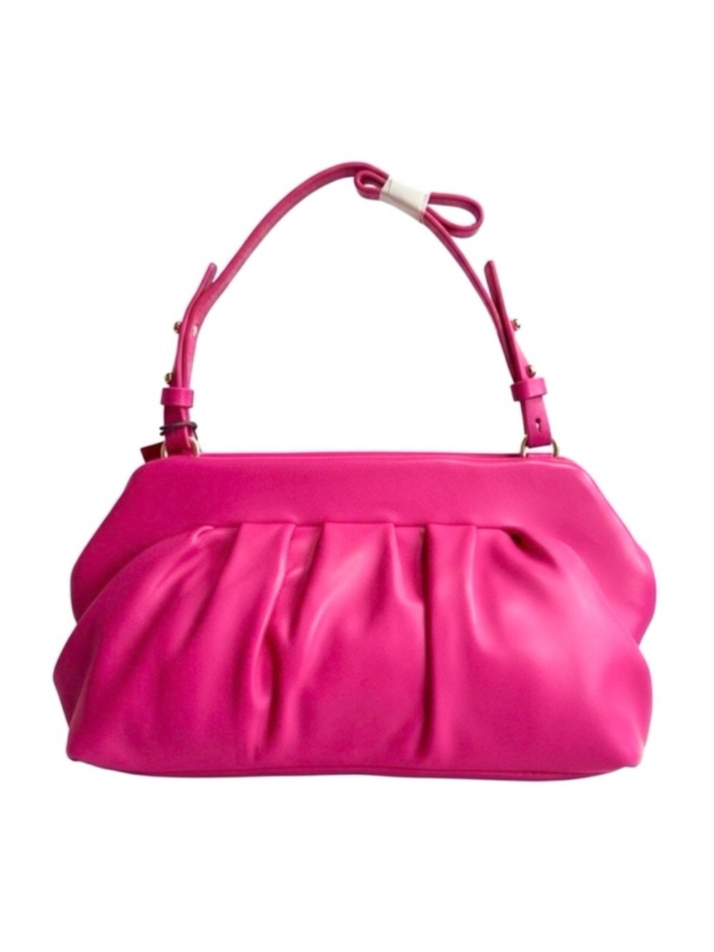 NWT Vince Camuto Leather Amari Clutch Shoulder  Bag Festival Fuchsia